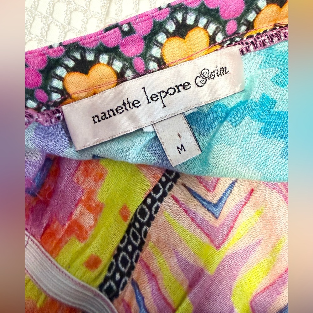 Nanette Lepore Vibrant Floral Boho Swim Cover-Up Tunic | Resort Caftan - Picture 12 of 12